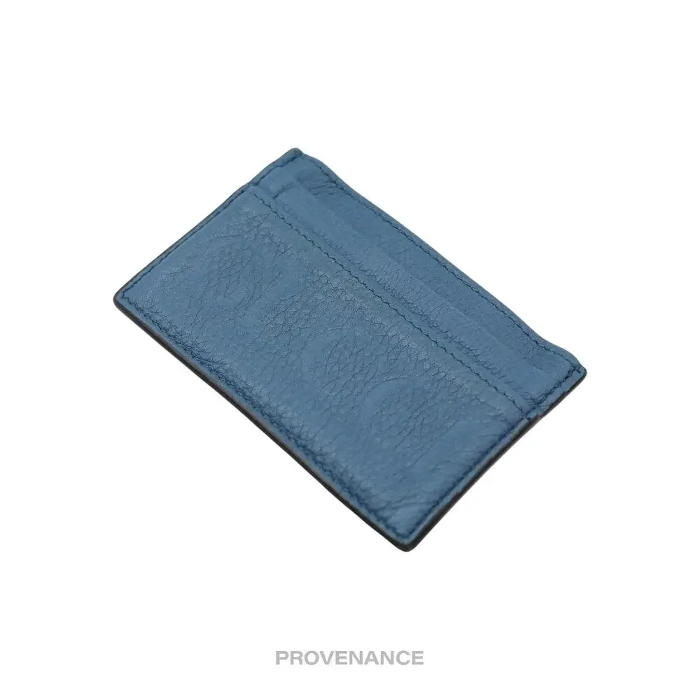 🔴 Gucci Large Logo Card Holder Wallet - Powder Blue Leather